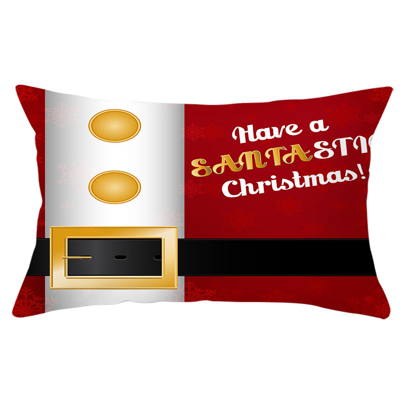 Christmas peach leather pillowcase