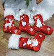 New Christmas Ornament With Light Burlap Embroidery Sock Gift Bag
