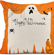 Halloween Orange Ghost Linen Pillowcase