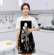 Halloween Skull Printed Cotton And Linen Apron