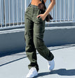 Women's Fashion Stitching Straight Multi-pocket Cargo Pants