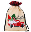Christmas ornament forest old man car gift bag