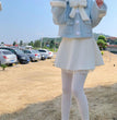 Cute Youth-looking Cute Furry Skirt Lace Stitching High Waist Slimming A- Line Skirt