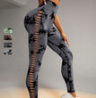 Sports Breathable Quick-drying Side Hollow Tie-dye Yoga Pants