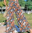 Women's Leopard Print Casual Elastic Waist Loose-fitting Wide-leg Trousers