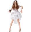 Halloween Costume Women's White Bloodstained Ghost Bridal Dress