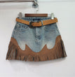 Retro Blue Tassel Denim Skirt