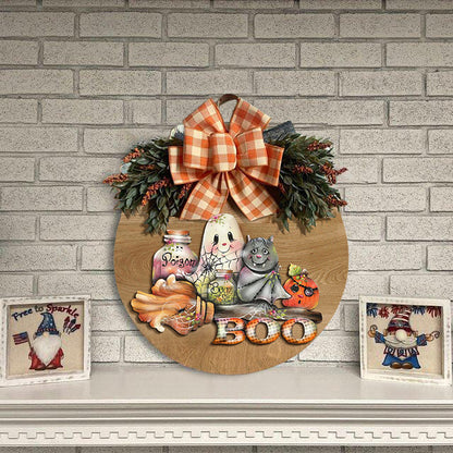 Cross border popular Halloween autumn new door hanging tag wreath