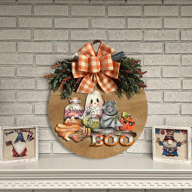 Cross border popular Halloween autumn new door hanging tag wreath