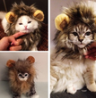 Funny Pet Hat For Small Dogs Cats Hat Emulation Lion Hair Mane Ears Head Cap Scarf Pet Halloween Festival Costume