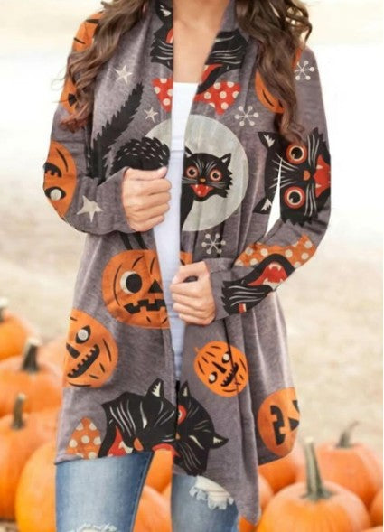 New European And American Casual Halloween Theme Printed Jacket Small Cardigan