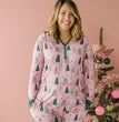 European And American Christmas Parent Child Set Printed Homewear Pajamas Two Piece Set