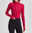 Nylon Quick-drying Slim Fit Half Zipper Yoga Clothes Women's Autumn