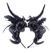 Halloween Dark COS Party Simulation Antelope Horn Black Flower Headdress