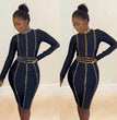 Lady Sexy Slim Fit Rhinestone Stretch Tight Dress