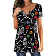 Halloween Spider Web Women's Loose Print Slim Top