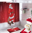 Merry Christmas Bathroom Curtain Santa Claus Toilet Seat Christmas Decorations