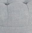 Home Decor | Button Tufted Woven round Storage Ottoman | Ottoman with Storage for Living Room & Bedroom (Light Blue)