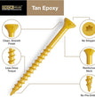 2-1/2 Inch Epoxy Coated Exterior Wood and Fence Screws #10 X 2-1/2" Torx/Star Drive Included Coarse Thread, Outdoor Rust Resistant Decking Screw, Tan, 5 Lb Box, 365 Pieces | 48416