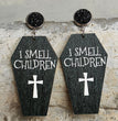 Halloween Horror Eardrop Grave Undead Bat Cross Coffin Earrings