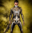 Halloween Skeleton Skull Digital Print Skinny Jumpsuit