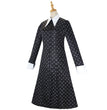Cos Costume Halloween Wednesday Adams Black Dress