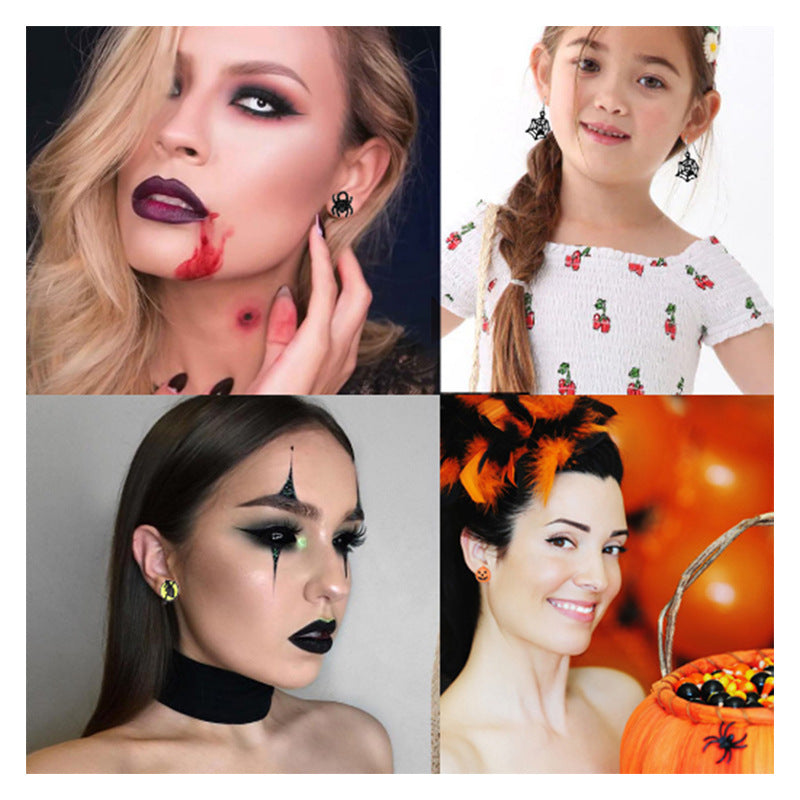 Contrasting Color Trend Fashion Earrings Simple And Funny Halloween