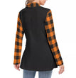 Fashion Halloween Women's Plaid Long Sleeve High Neck Slim Casual Tunic Top