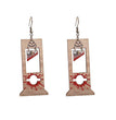 Scary Halloween Creative Guillotine Bloodstained Wood Earrings