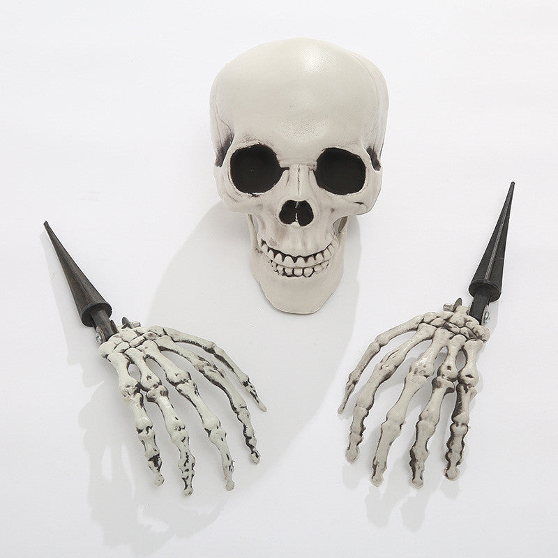 Halloween Simulation Human Plastic Skull Skeleton