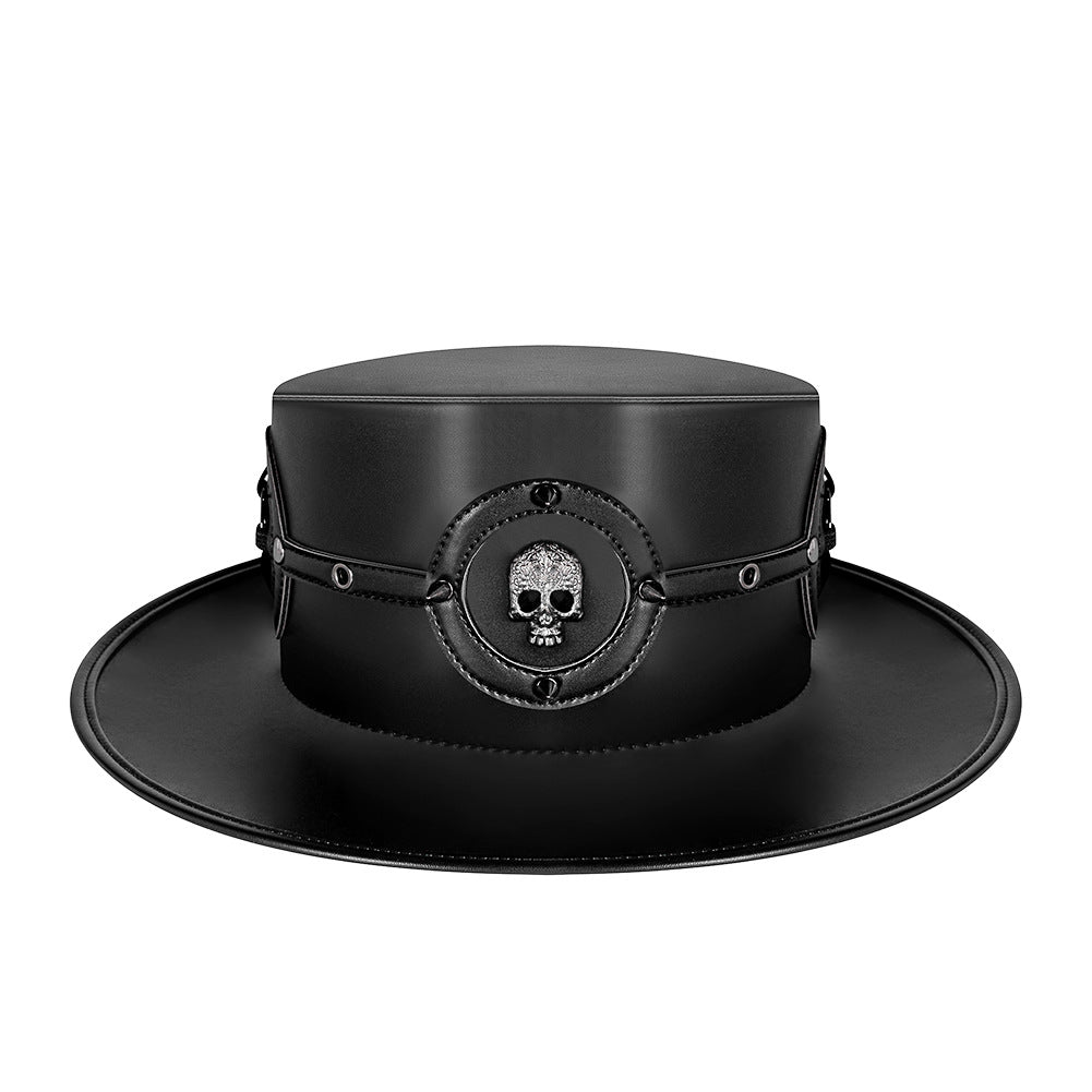 Ladies Hat Plague Doctor Flat Magic Prom Europe Adult Women's Faux Leather Top Halloween Industrial Hat