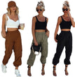 Multi-pocket Cargo Pants Women's Elastic Waist Loose