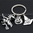 Halloween Pumpkin Wizard Broom Teeth Keychain