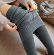 High Waist Stripes Leggings Winter Warm Thick High Stretch Imitation-cashmere Trousers Skinny Fitness Woman Pants