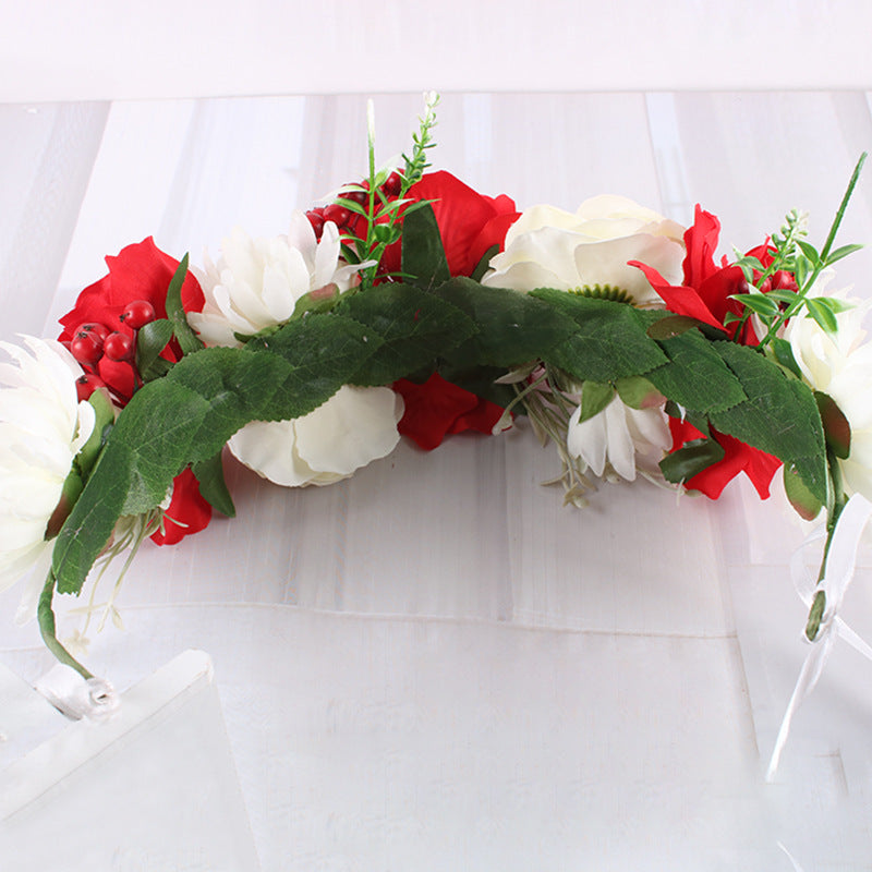 European And American Popular Christmas And Halloween Headdress Simulation Roses
