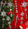 10pcs Christmas Tree Hanging Pendants Acrylic Ice Strip Snow Ceiling Xmas Ornaments New Year Christmas Decoration Home Decor