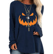 Halloween Theme Printed Long Sleeved T Shirt Women