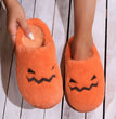 Cute Halloween Pumpkin Slippers Winter Warm Plush Bedroom Floor Home Slippers Casual Slip On Comfortable Cozy Indoor House Shoes