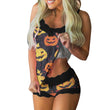 Halloween European And American New Suspender Lace Print Pajamas