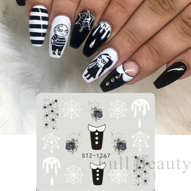 Halloween Pumpkin Nail Sticker Watermark Sticker