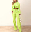 Fashion Casual Loose Solid Color Trousers Two-piece Set