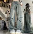 High Waist Loose Drooping Width Slightly Flared Jeans