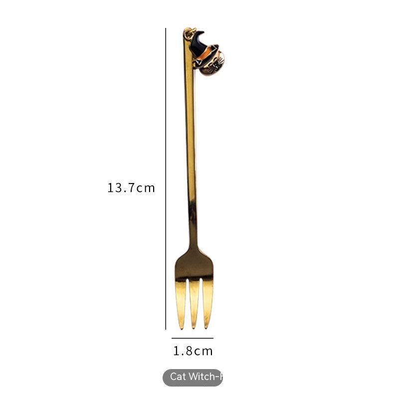 Halloween Style Pendant Stainless Steel Coffee  Creative Pumpkin Spoon