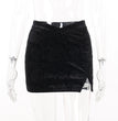 Summer Hot Girl Slim Black Split Skirt