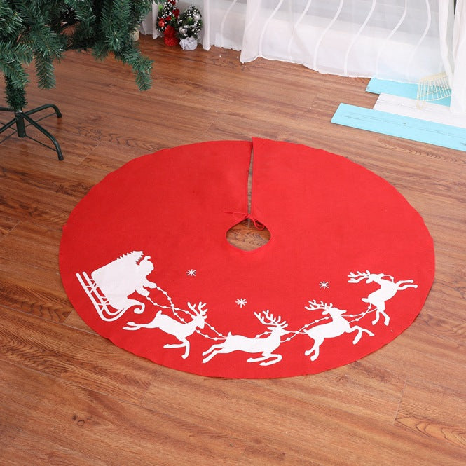 Christmas Elk Printing Christmas Tree Skirt Decoration Venue Props