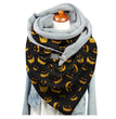 Female Plush Skull Print Long Halloween Button Bib