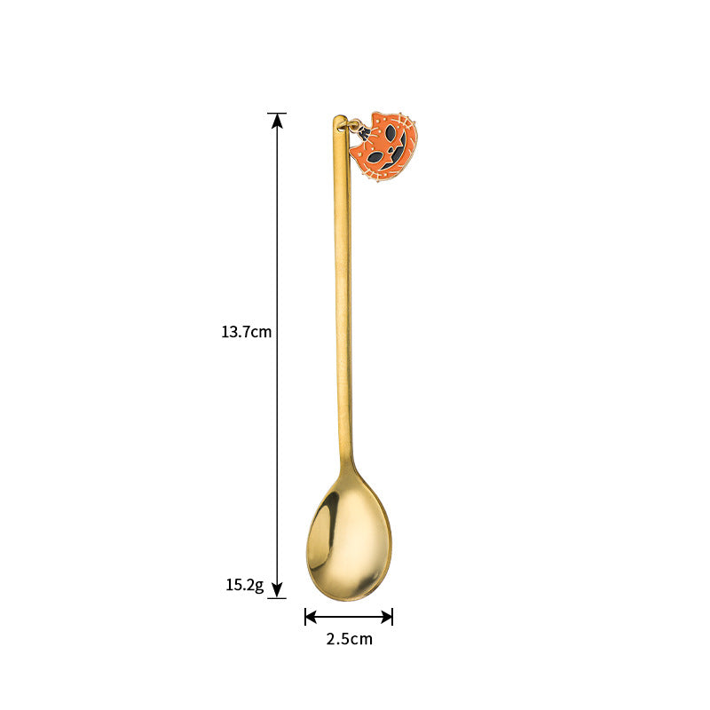 Halloween Style Pendant Stainless Steel Coffee  Creative Pumpkin Spoon