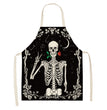 Halloween Skull Printed Cotton And Linen Apron