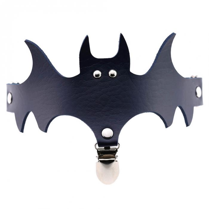 Personality exaggerated Halloween Christmas legs bat wings leather garter socks clip leg ring