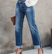 New Temperament Commute High Waist Straight-leg Pants
